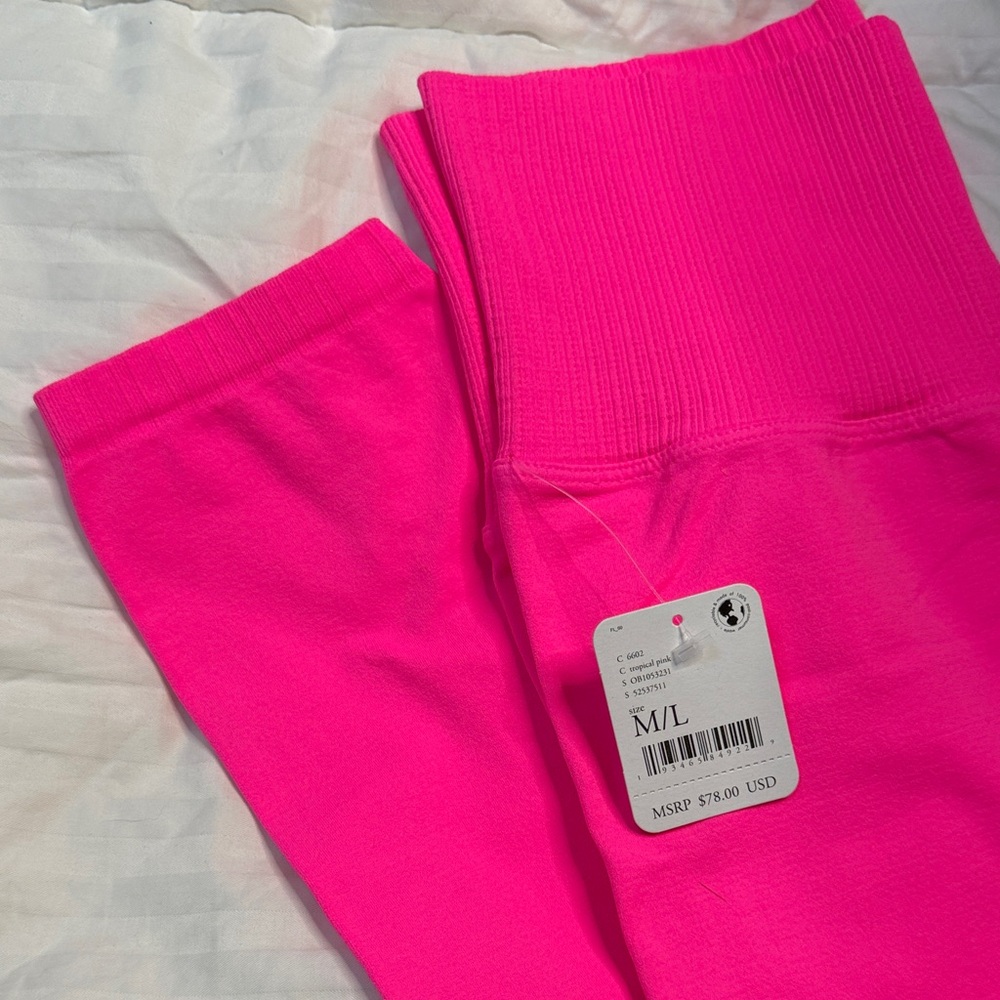 Free People Neon Pink High-Waisted Seamless Leggings - Picture 8 of 8